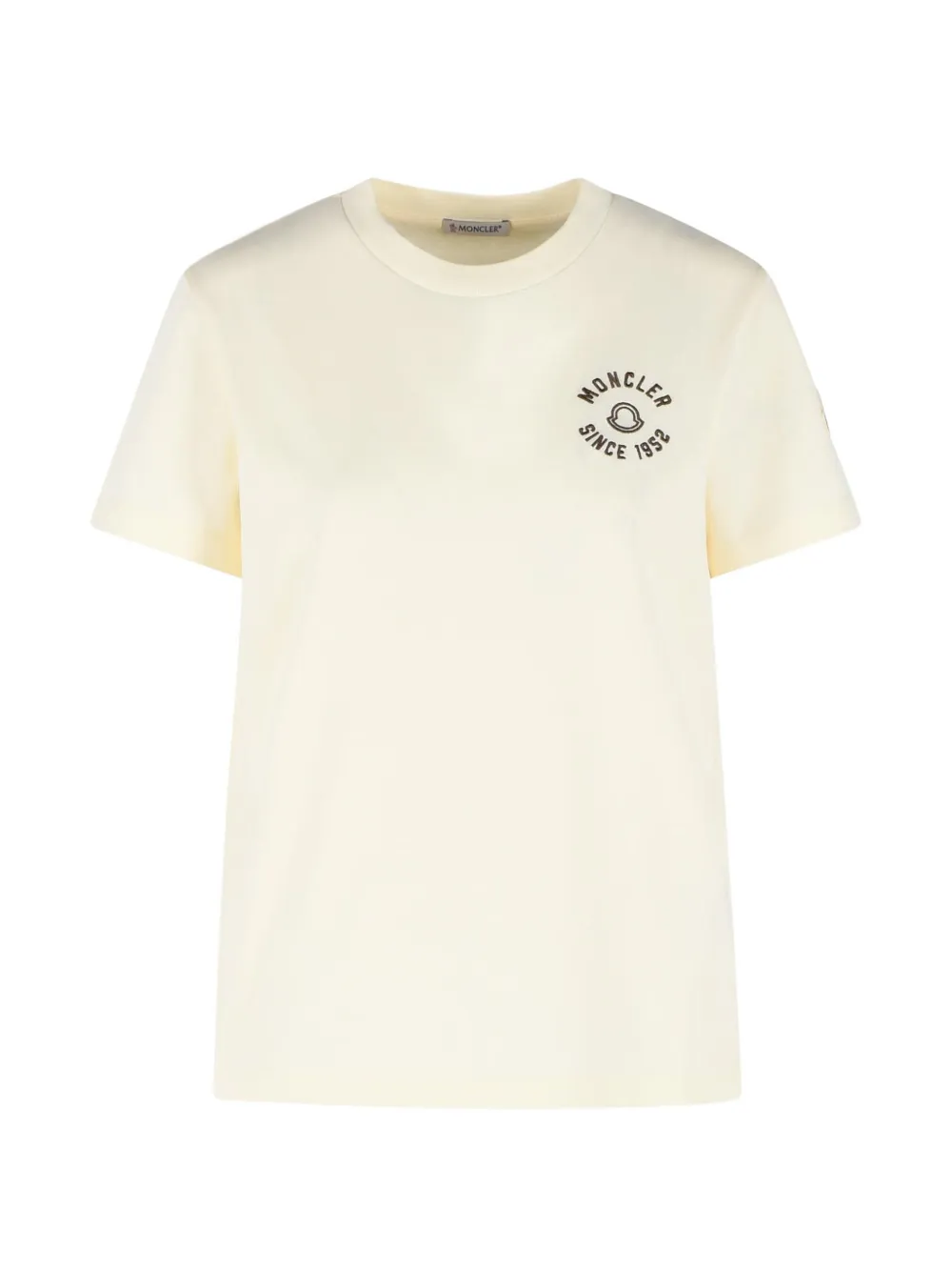 Moncler embroidered-logo T-shirt | Neutrals | FARFETCH IL