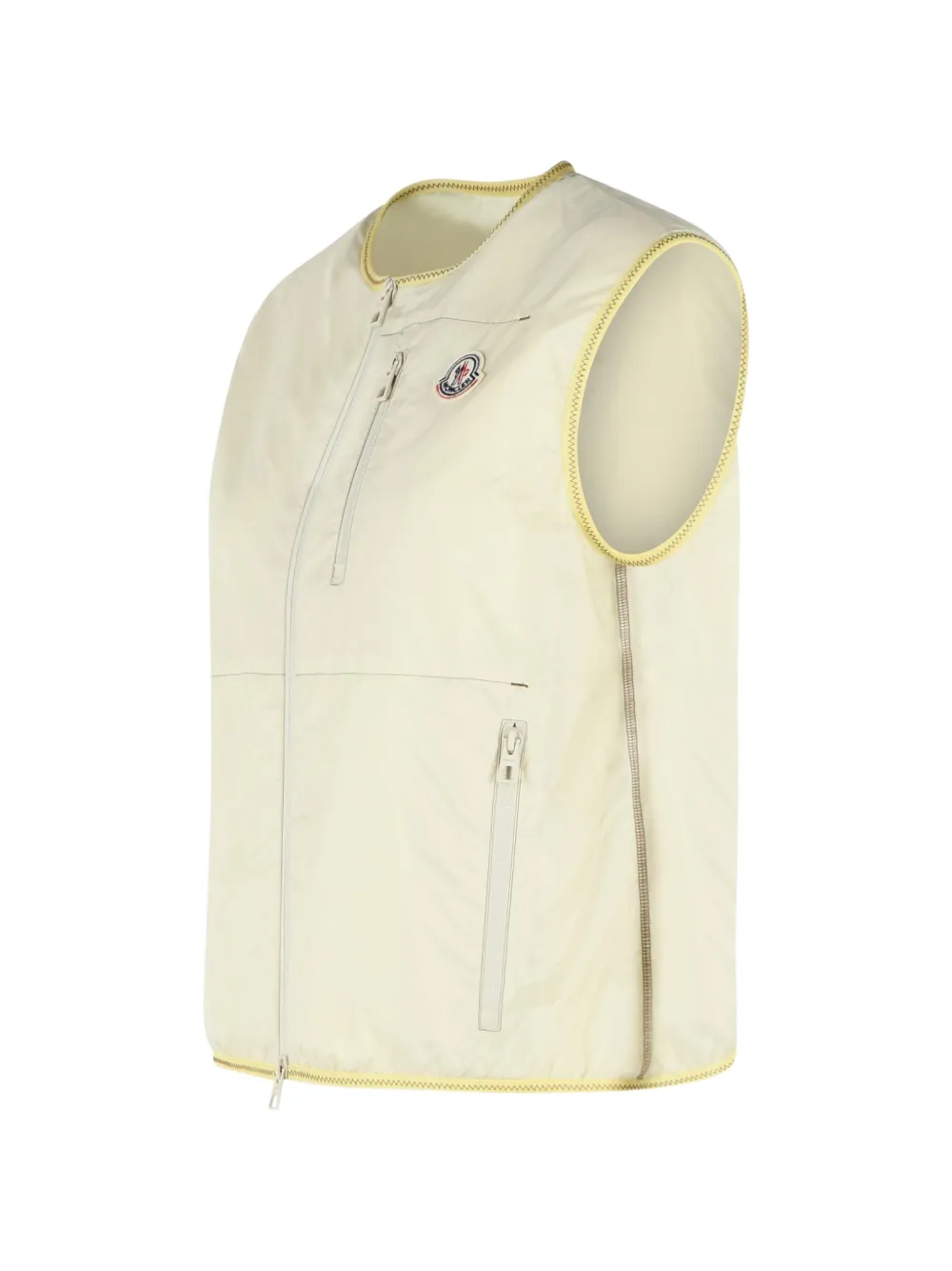  Moncler Logo-patch Zip Gilet - Yellow 