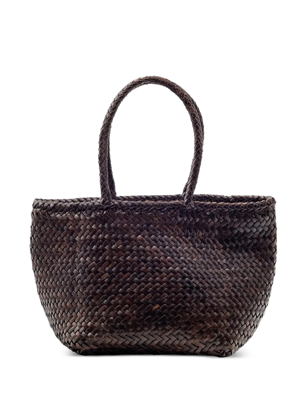 DRAGON DIFFUSION woven handle shoulder bag - Marrone