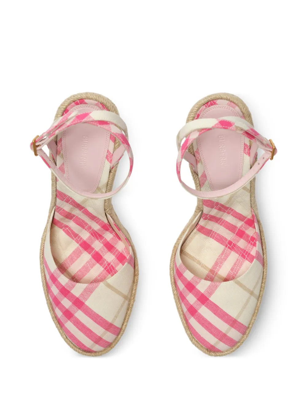 Burberry Mews geruite espadrille pumps Roze