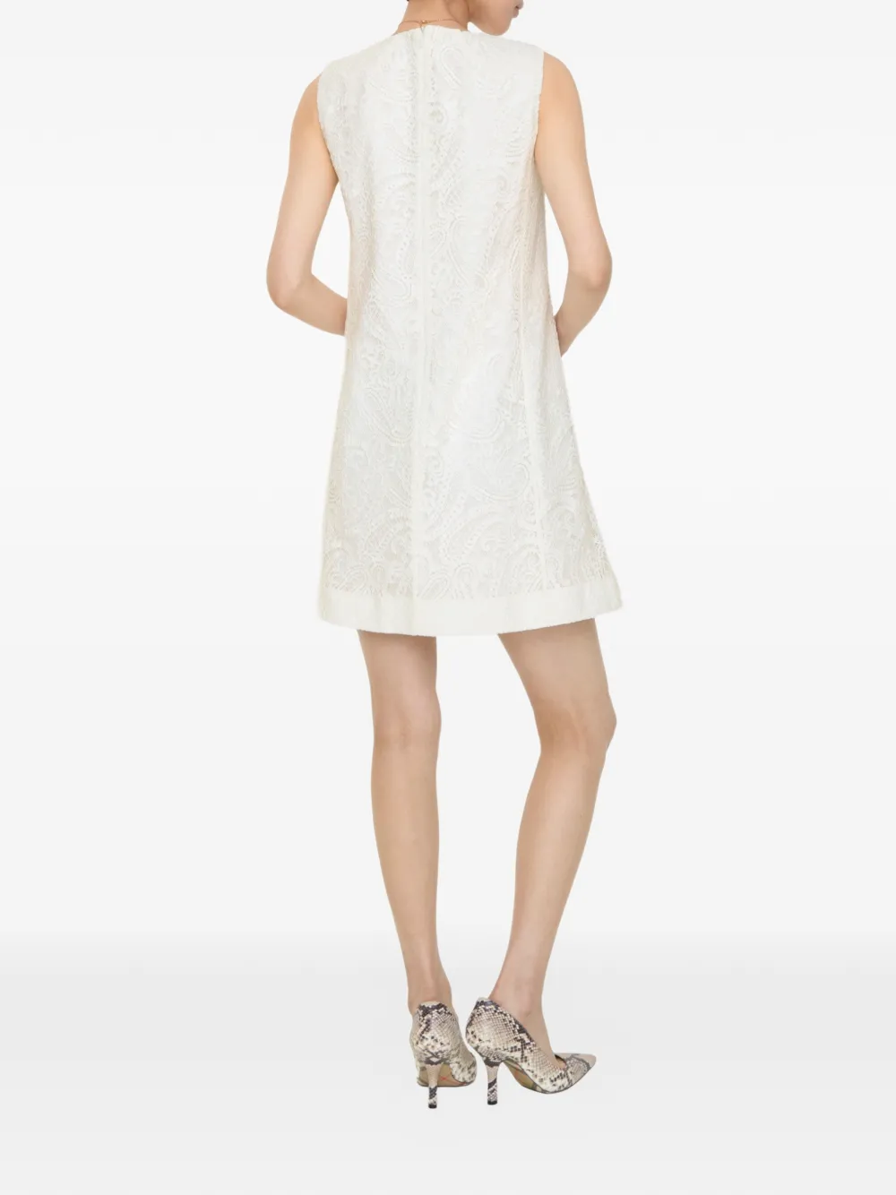 Burberry Shiftjurk met paisley-print en kant Wit