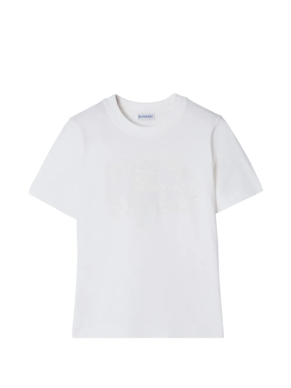 Burberry T-shirt in cotone con stampa Knight - Bianco