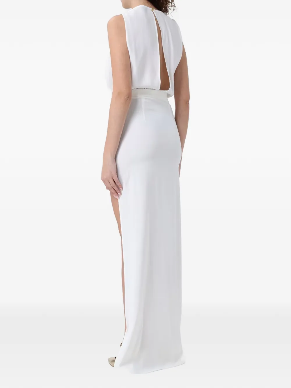 Elisabetta Franchi Mini-jurk met gedrapeerd detail Wit