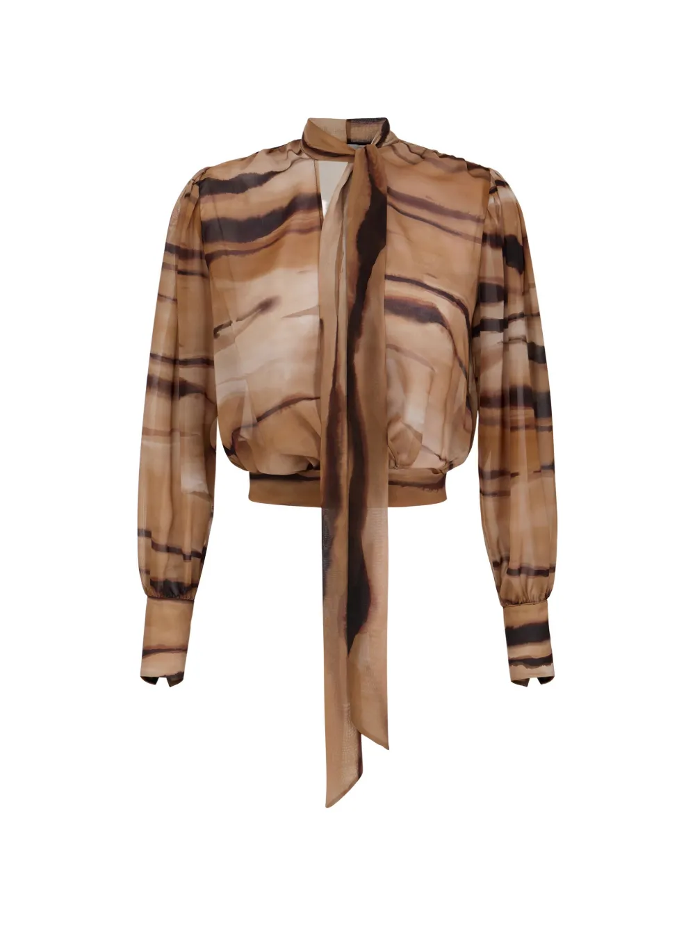 Elisabetta Franchi tie-neck shirt - Toni neutri