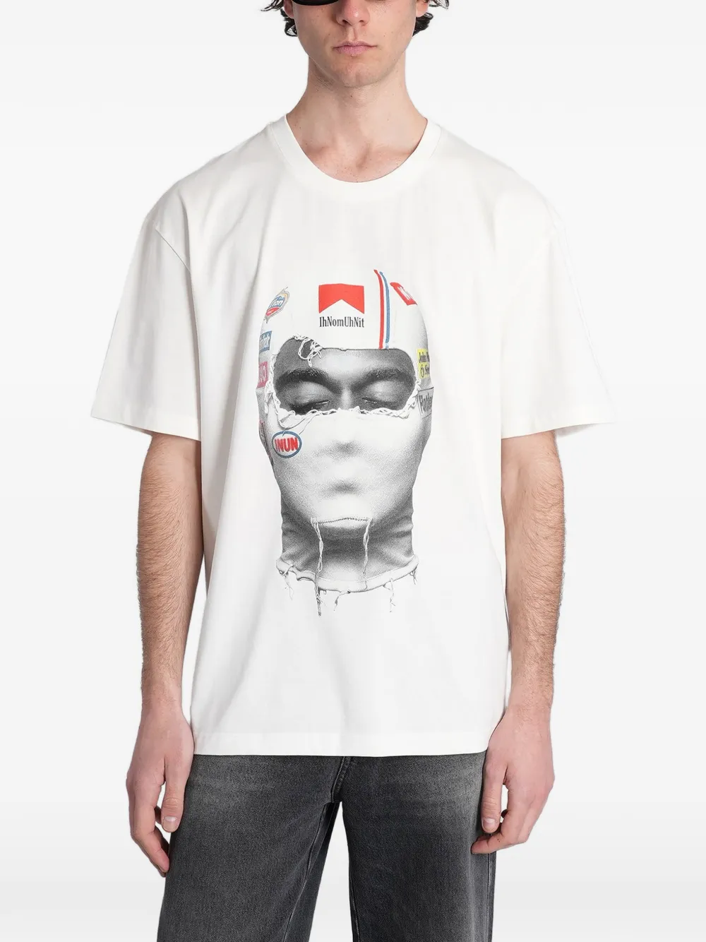 Ih Nom Uh Nit graphic-print cotton T-shirt - Bianco