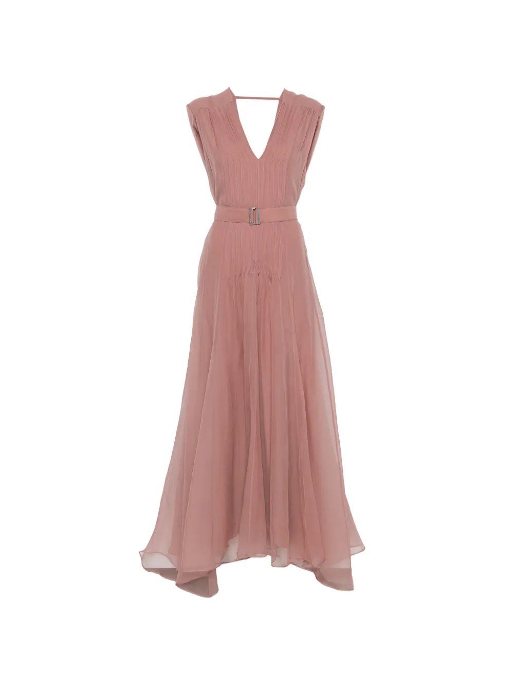 Brunello Cucinelli V-neck belted dress - Rosa