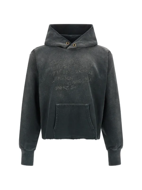 Maison Margiela Logo-embroidered Hoodie in Grey