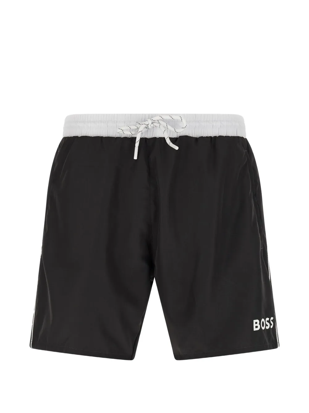 BOSS logo print drawstring swimsuit - Grigio