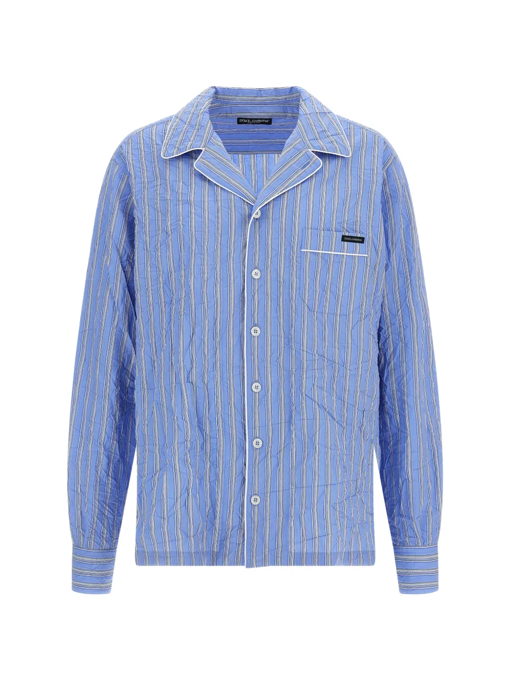 Dolce & Gabbana crinkled stripe-pattern shirt - Blau