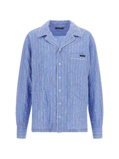 Dolce & Gabbana crinkled stripe-pattern shirt