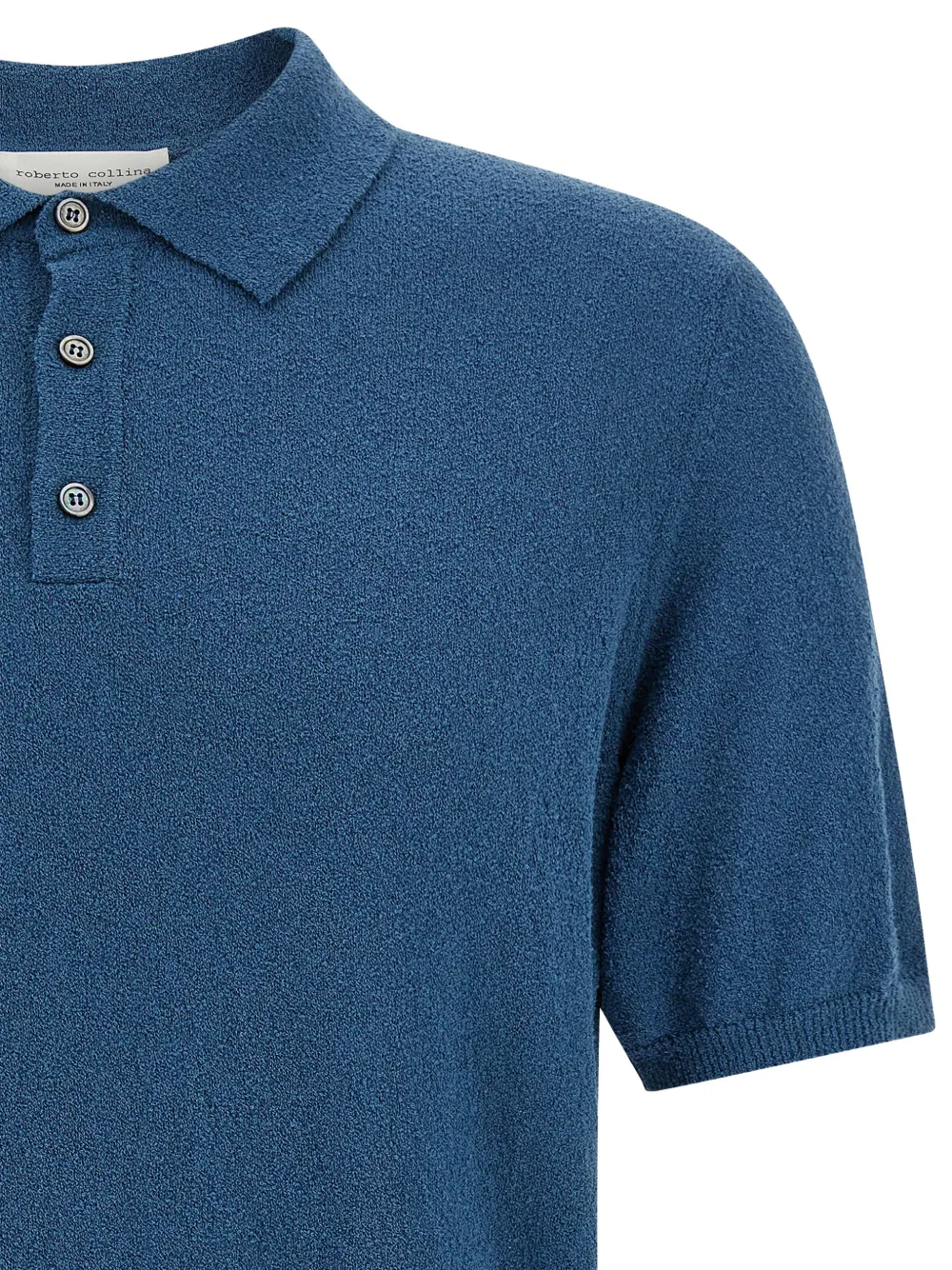 Roberto Collina Poloshirt met knopen Blauw
