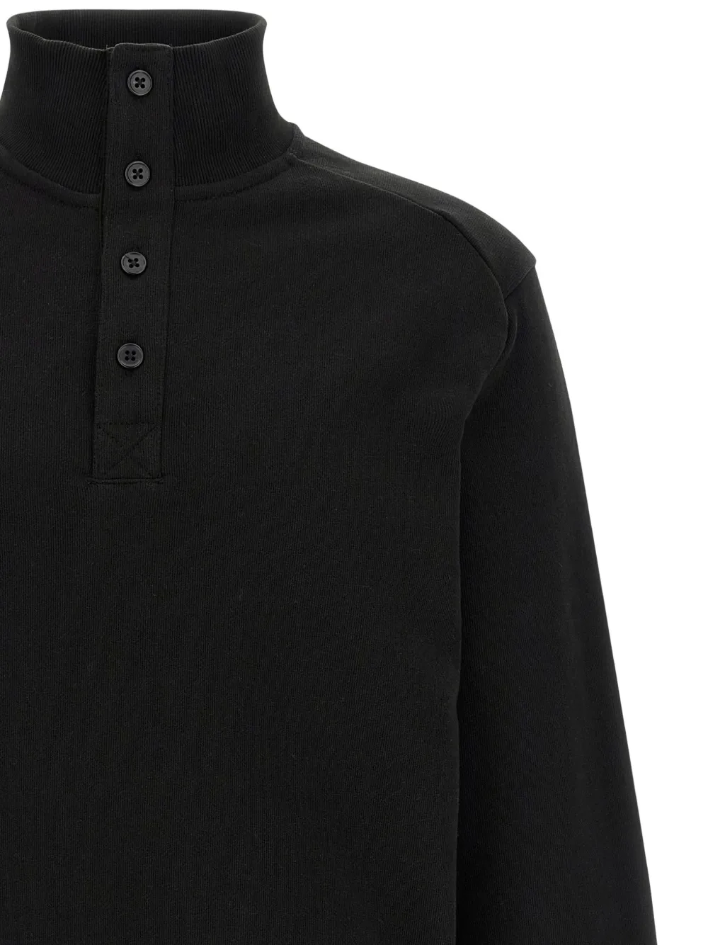 Entire Studios High-neck Buttoned Sweatshirt In Black