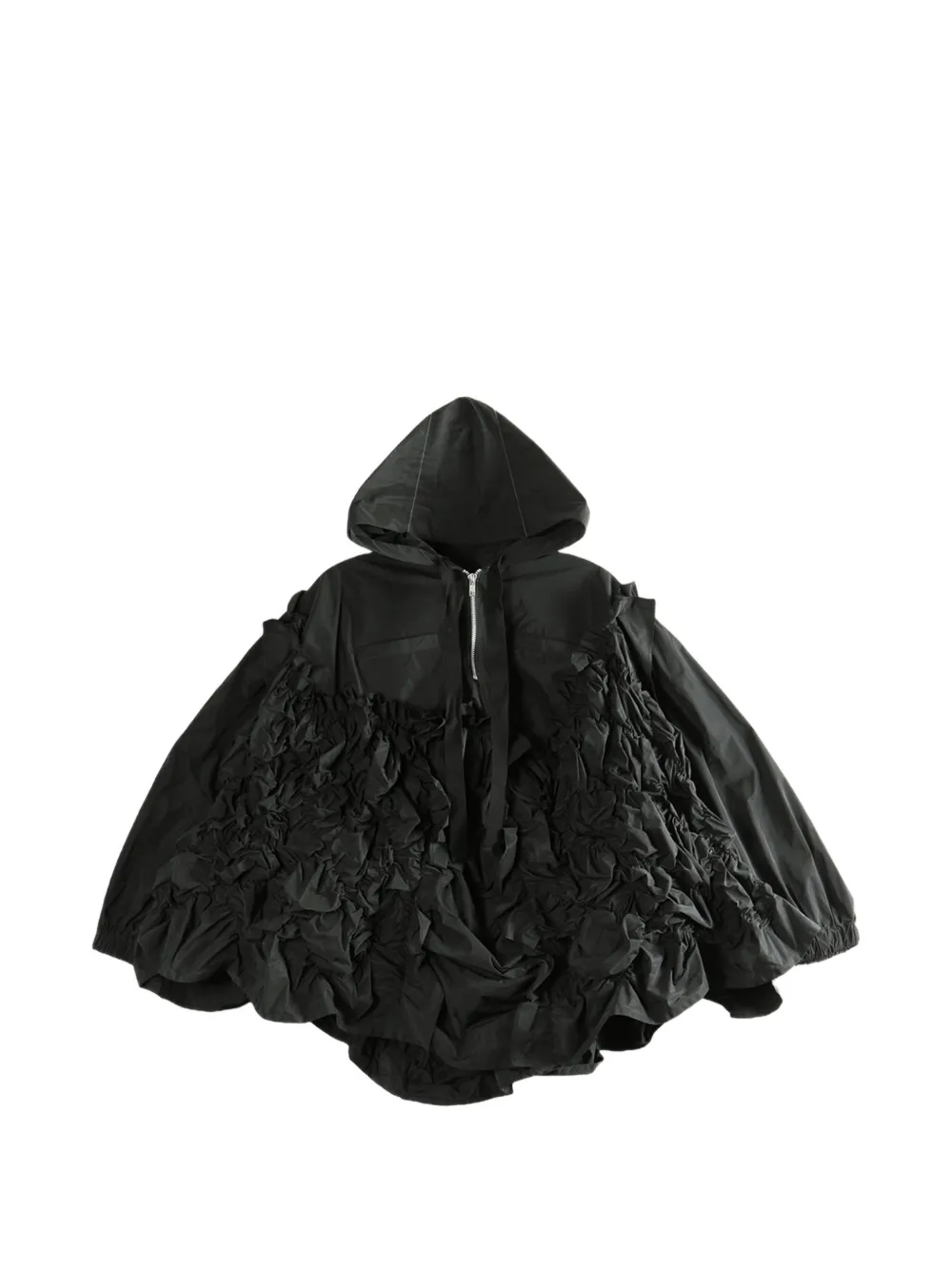 Comme des Garçons TAO ruffled hooded jacket - Nero