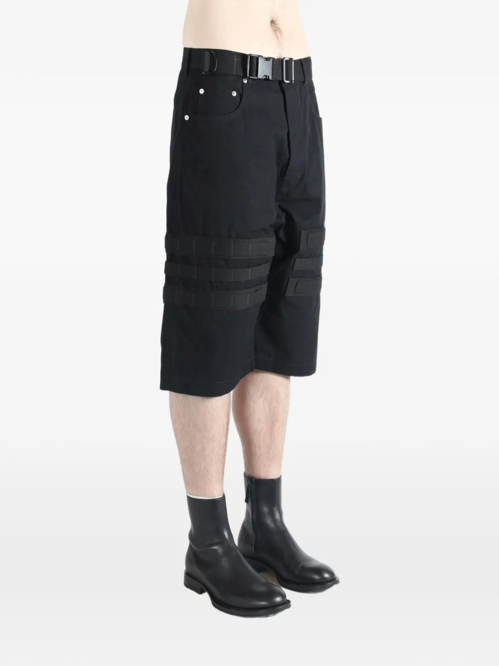 Rick Owens Geth cargo shorts met ceintuur Zwart