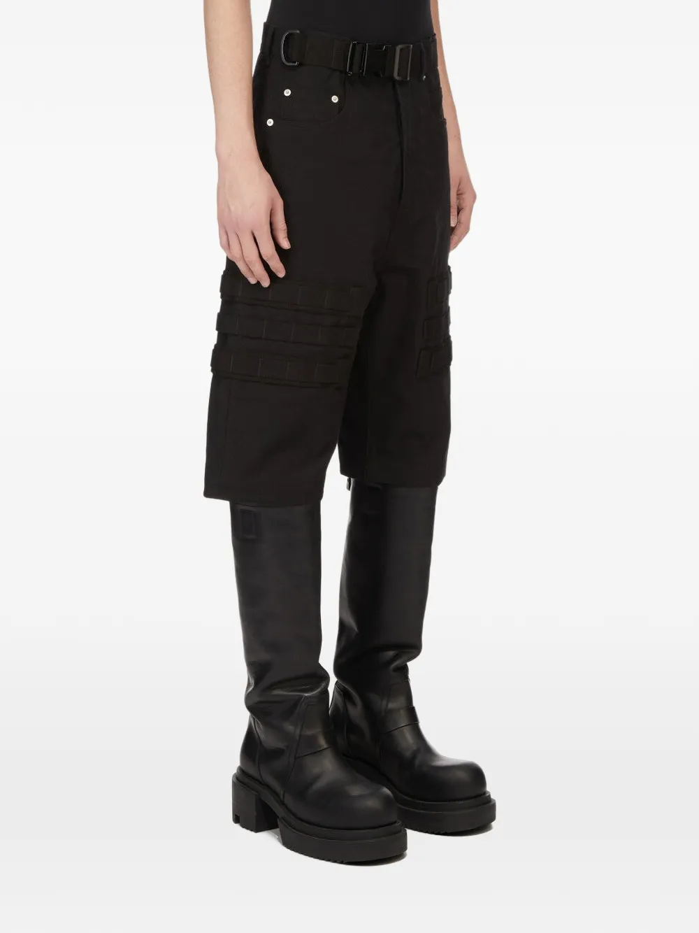 Rick Owens Geth cargo shorts met ceintuur Zwart