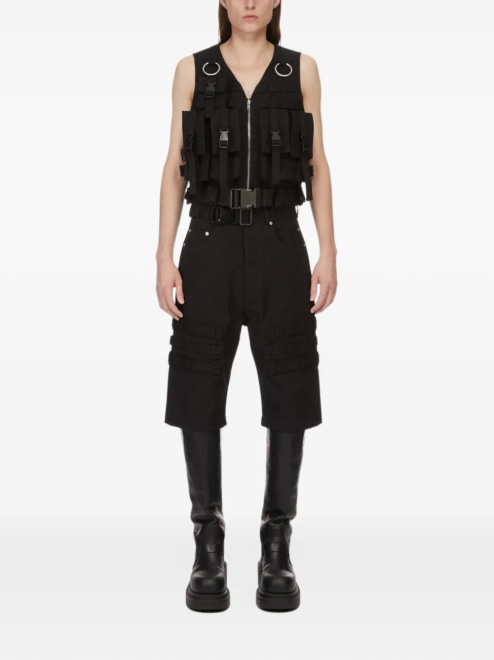 Rick Owens Geth cargo shorts met ceintuur Zwart