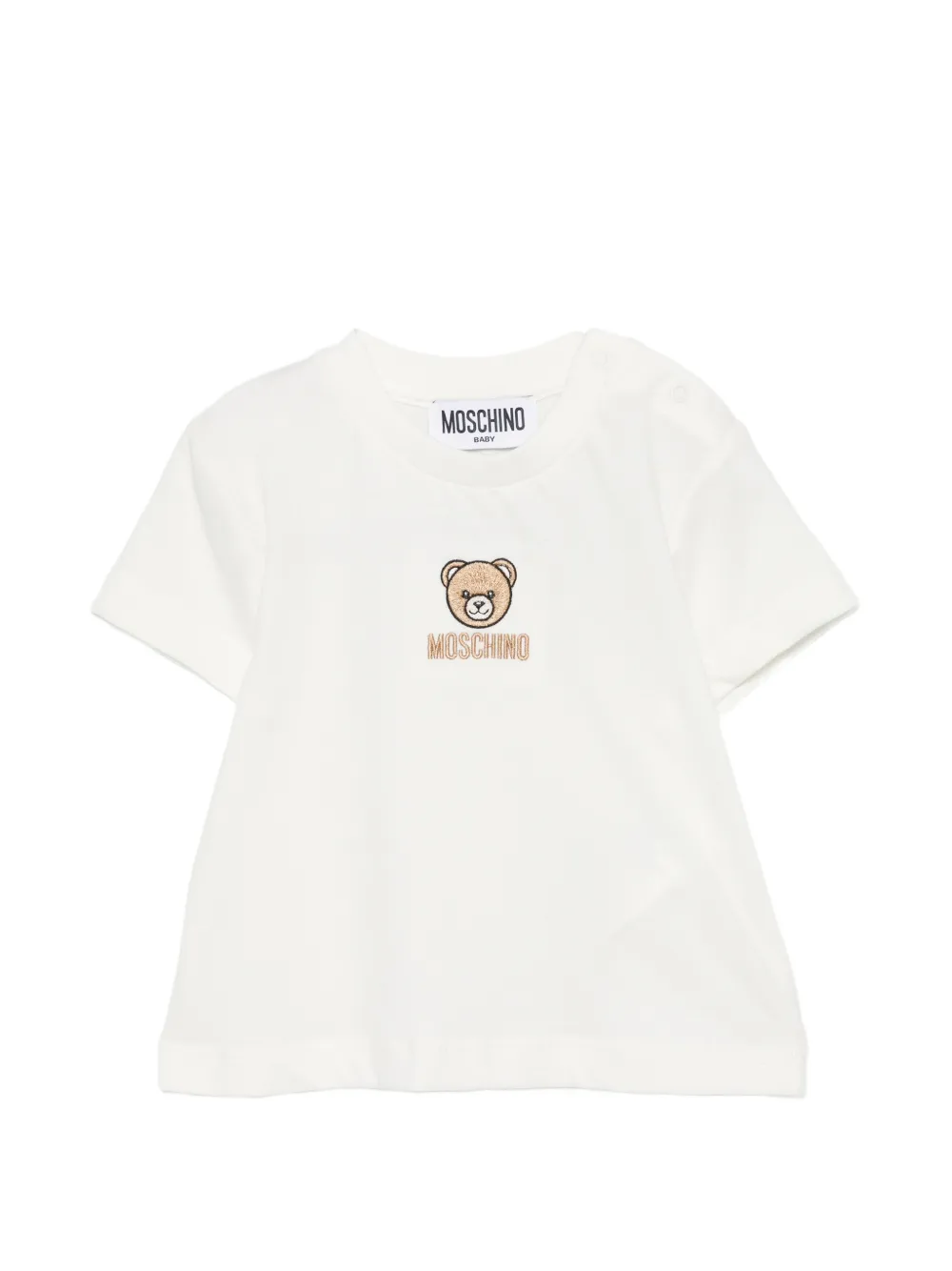 Moschino Kids teddy logo T-shirt - Weiß
