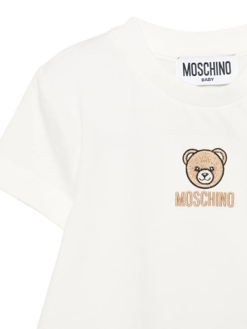 Moschino Kids Teddy T-shirt met logo Wit