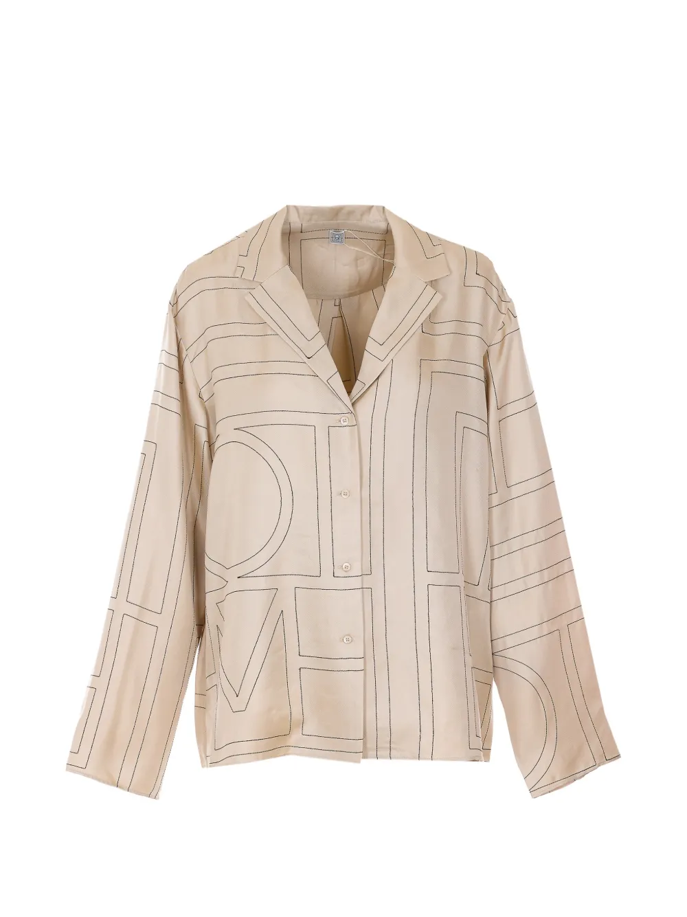 TOTEME monogram embroidered silk shirt - Toni neutri