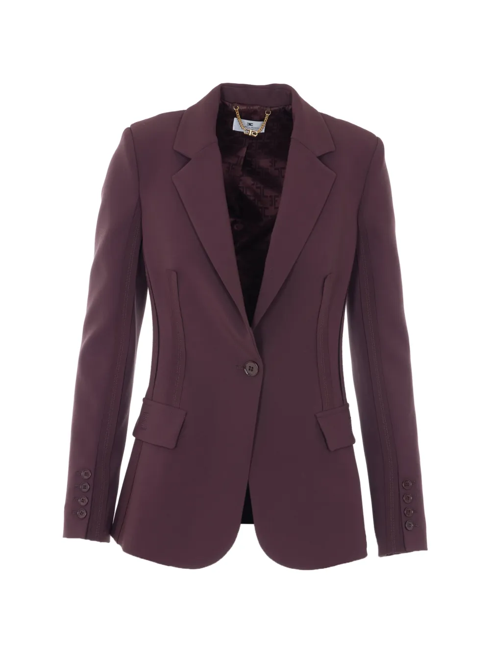 Elisabetta Franchi double-breasted v-neck jacket - Viola
