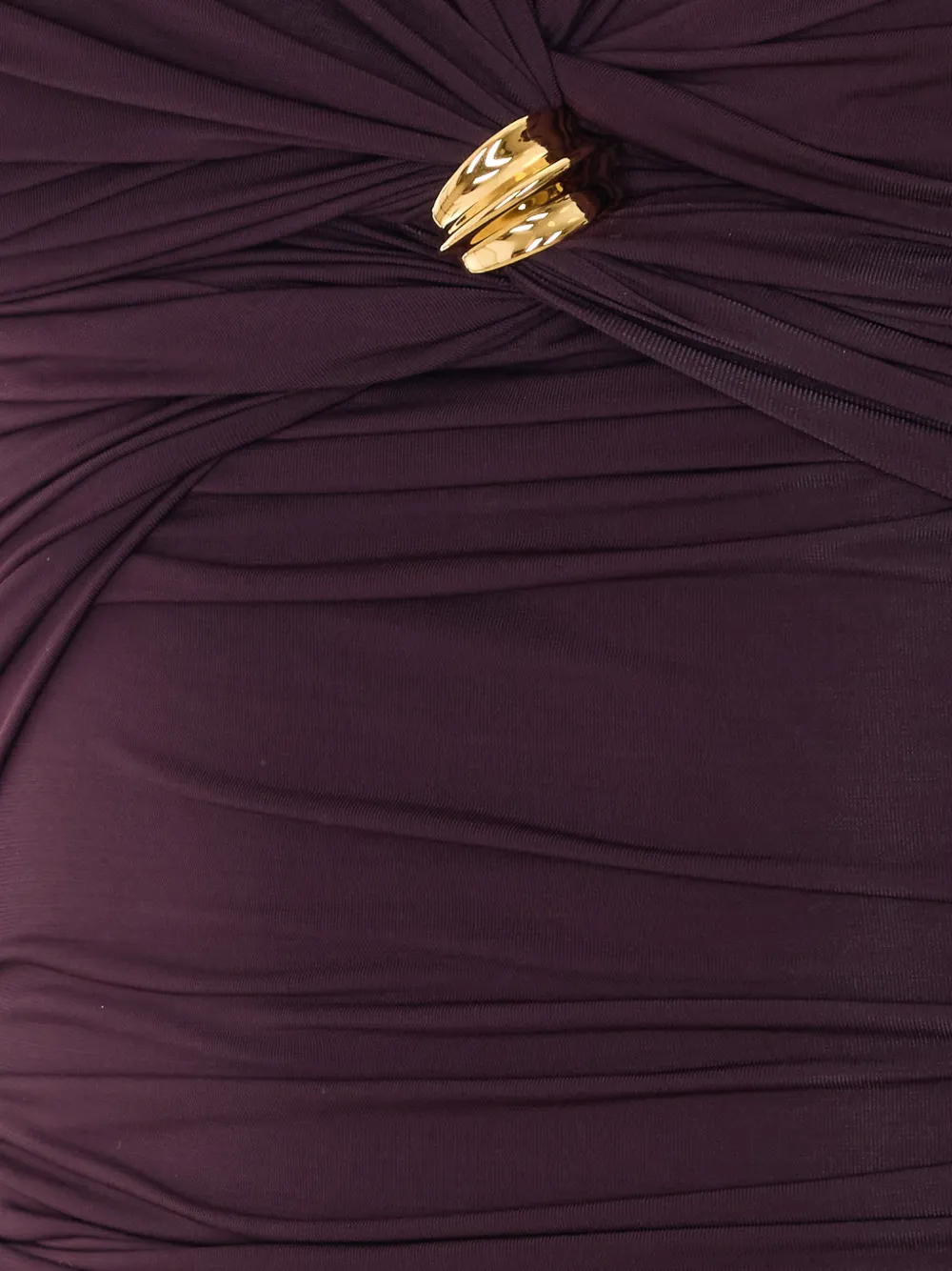  Elisabetta Franchi Ring-detail Ruched Top - Brown 