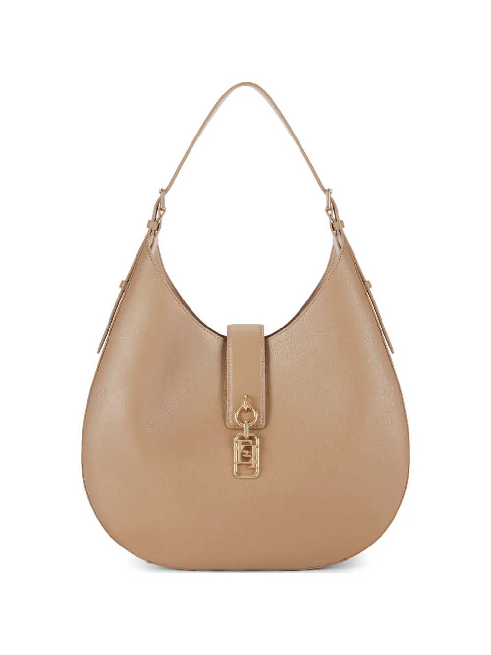 Elisabetta Franchi logo-charm shoulder bag - Toni neutri