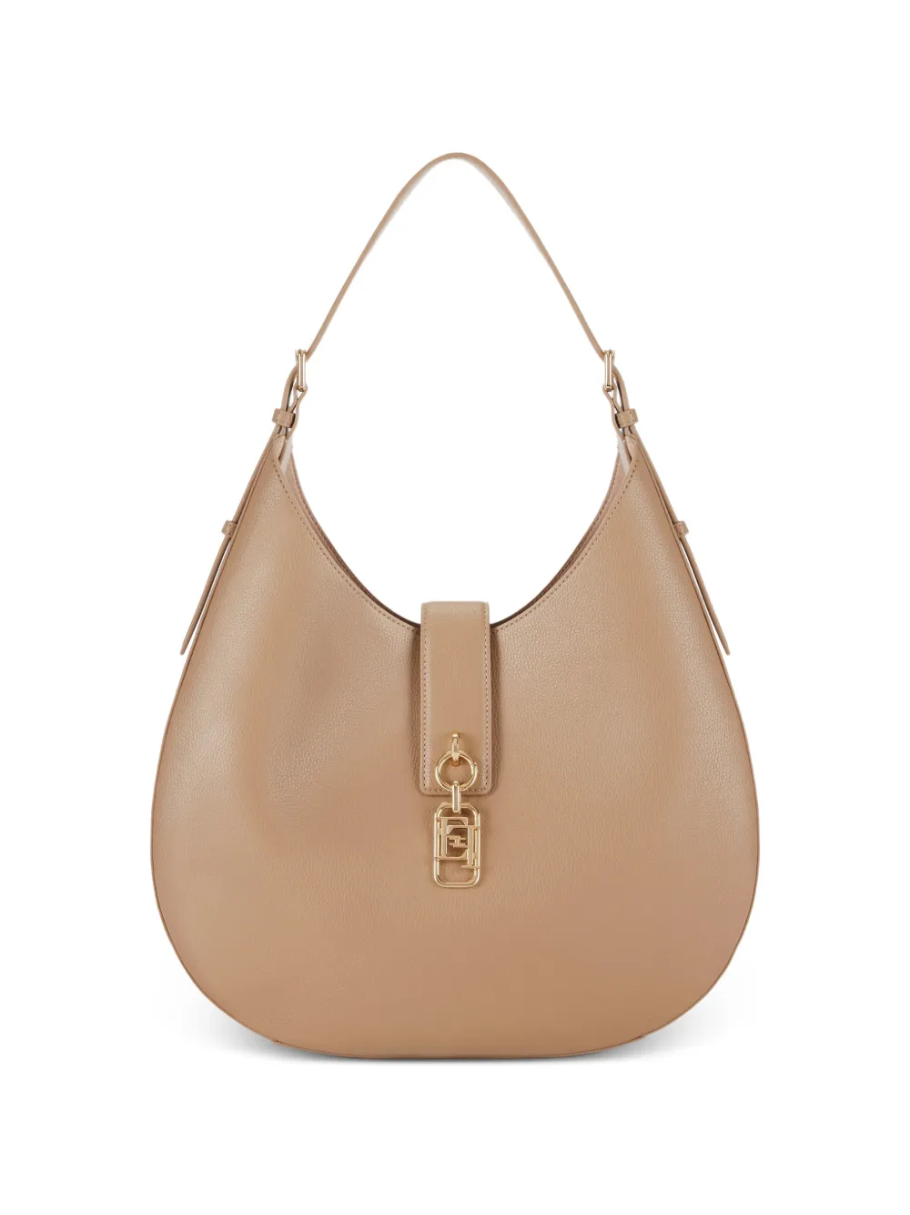 Elisabetta Franchi logo-charm shoulder bag - Toni neutri
