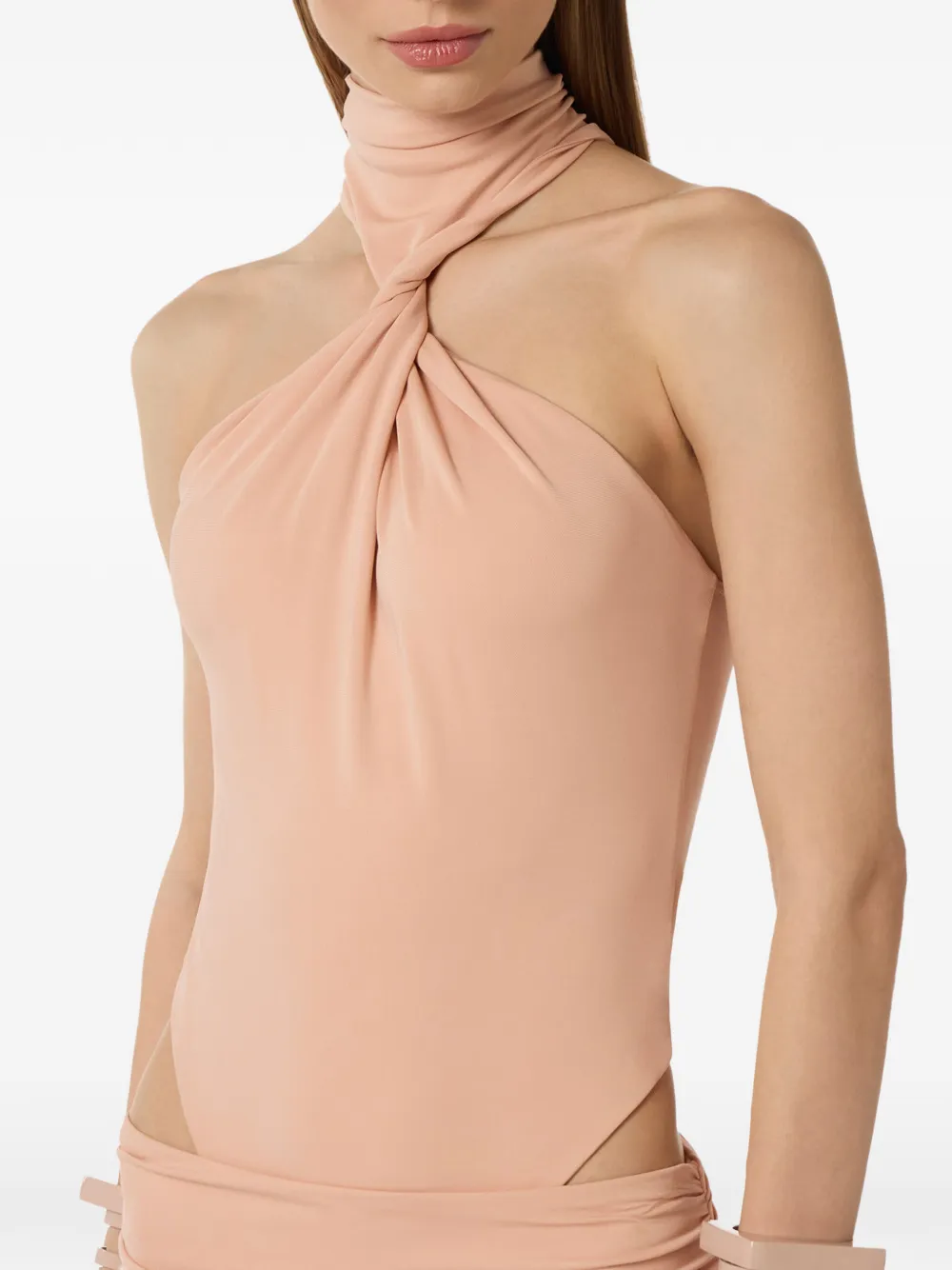 Elisabetta Franchi Body van crêpe jersey Beige
