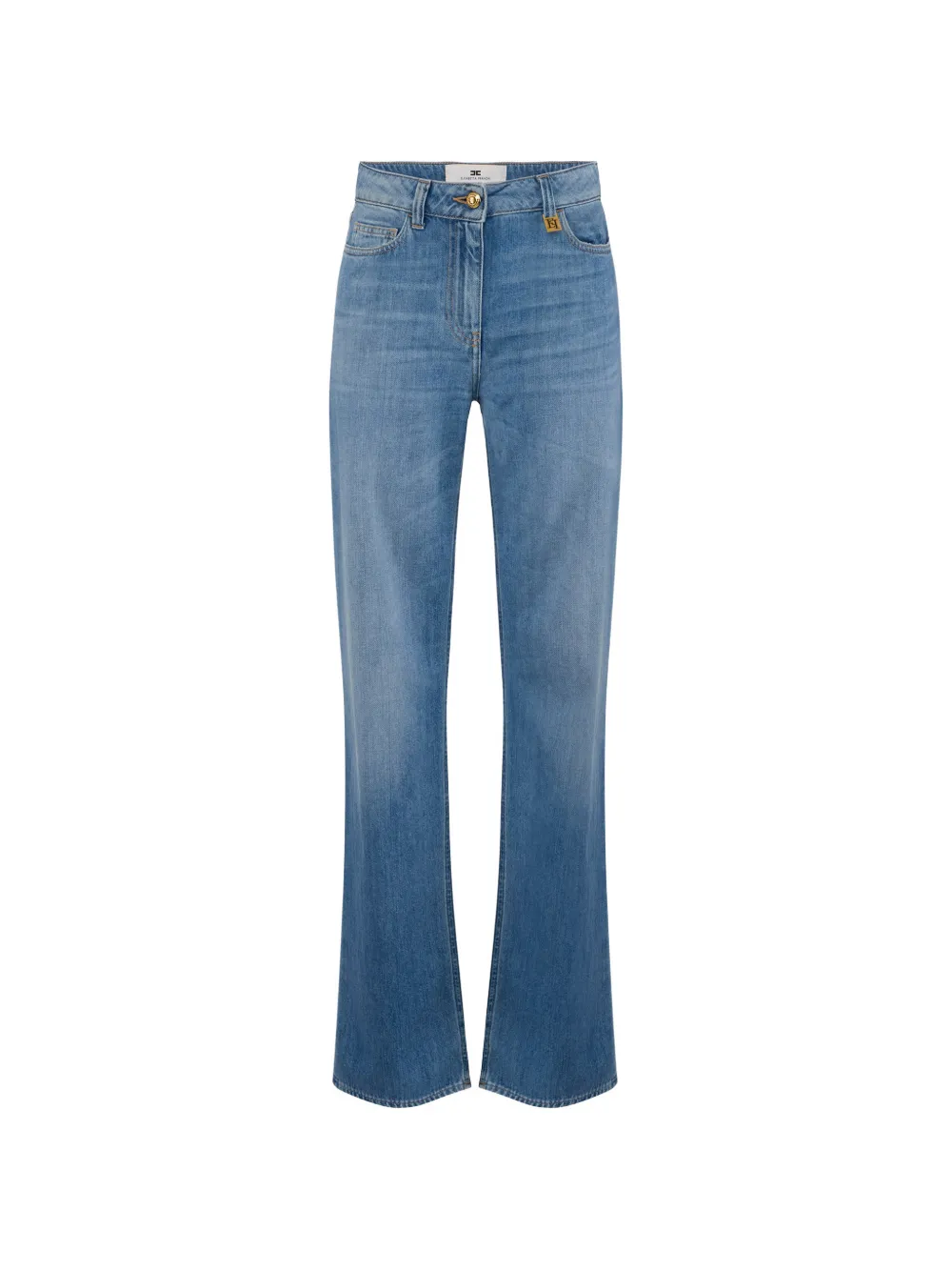 Elisabetta Franchi logo-plaque jeans - Blu