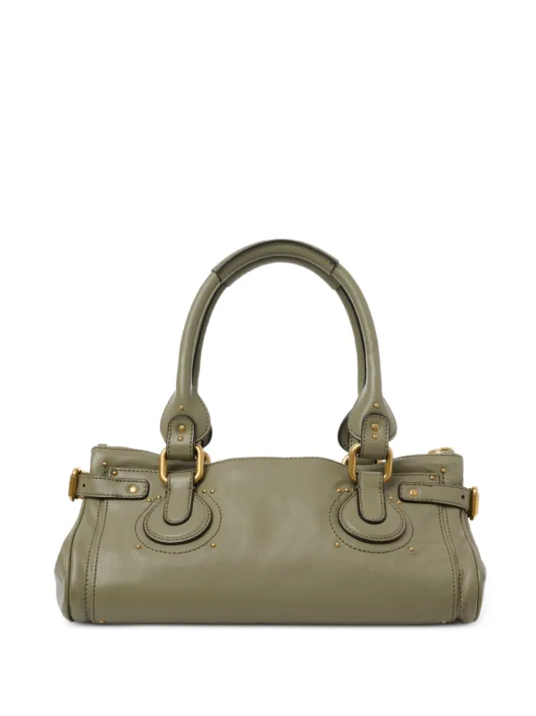 Chloé Paddington Padlock Leather Tote Bag | Green | FARFETCH