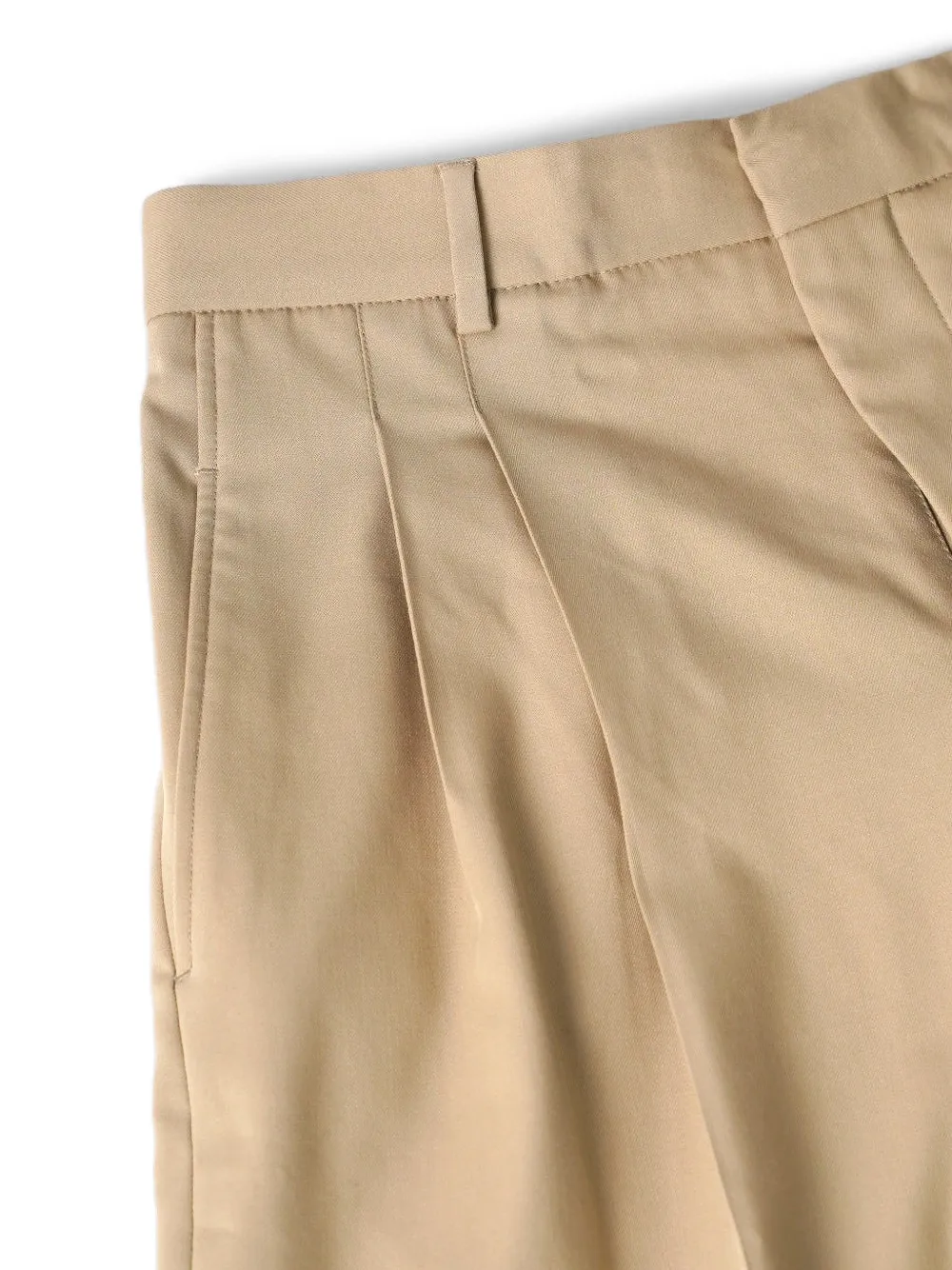 AMI Paris Geplooide broek met wijde pijpen Beige