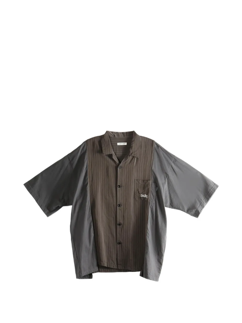 Undercover pinstriped short-sleeve shirt - Grigio