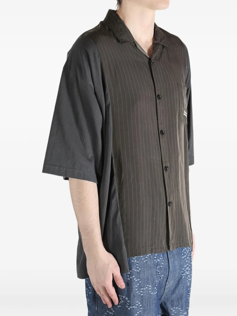  Undercover Pinstriped Short-sleeve Shirt - Grey 