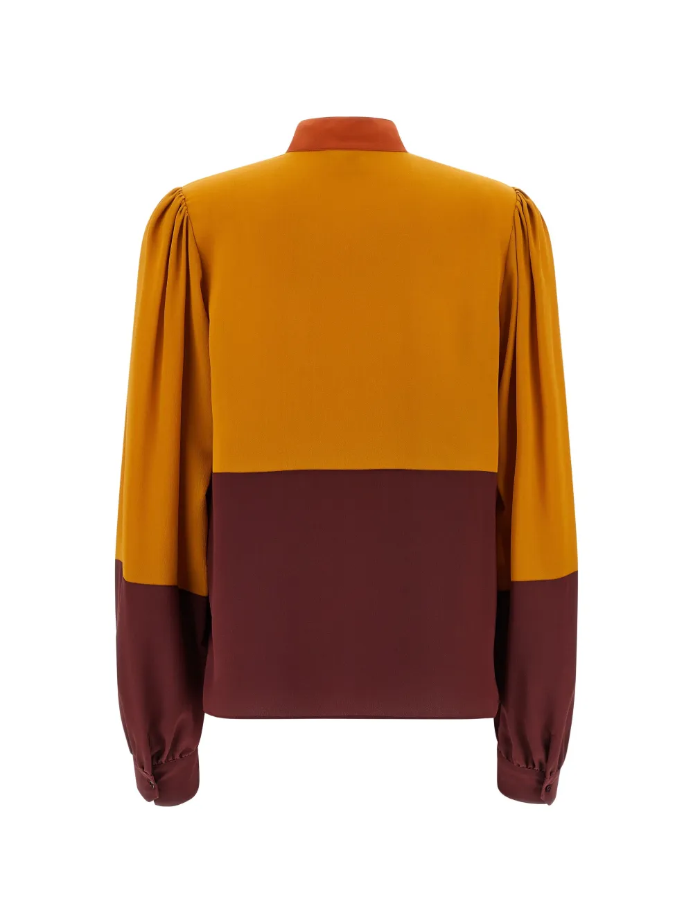  Saint Laurent Colourblock High-neck Blouse - Yellow 