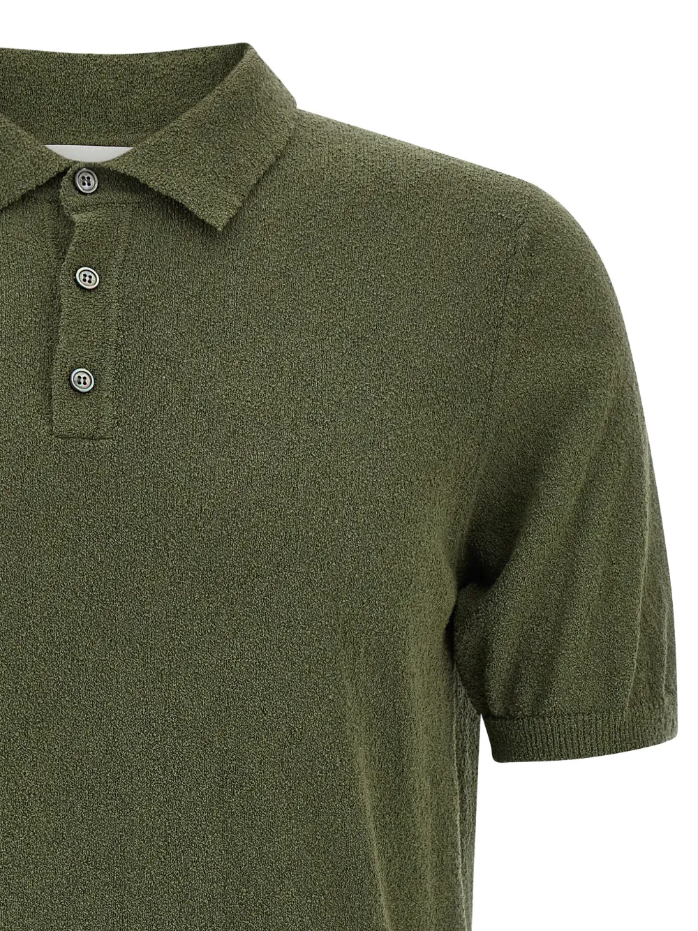 Roberto Collina Poloshirt met knopen Groen