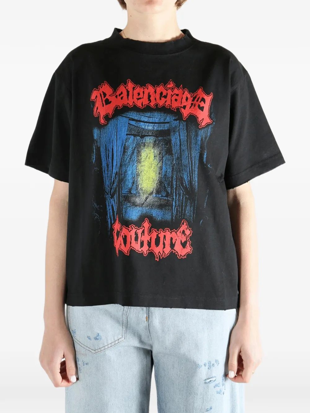  Balenciaga T-shirt à Imprimé Graphique - Noir 