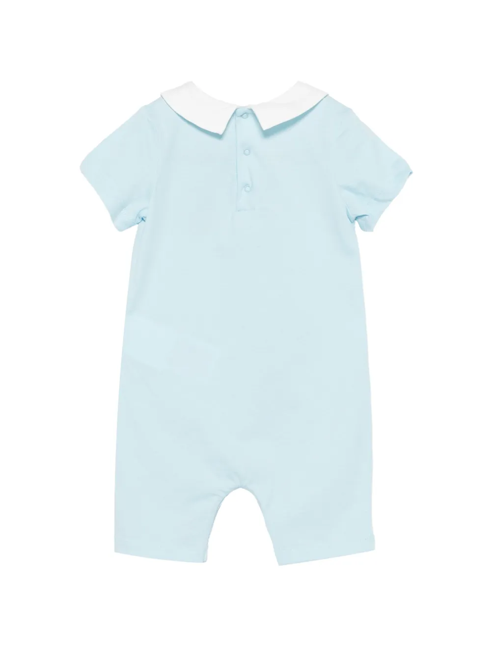 Moschino Kids Romper met kraag en grafische print Blauw