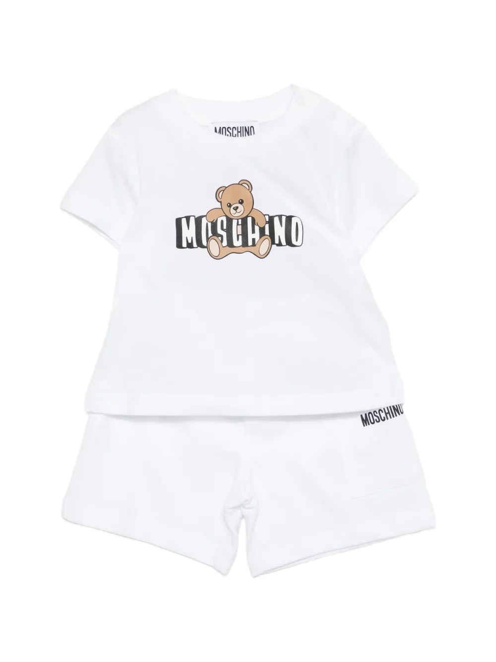 Moschino Kids bear babygrow set - Weiß