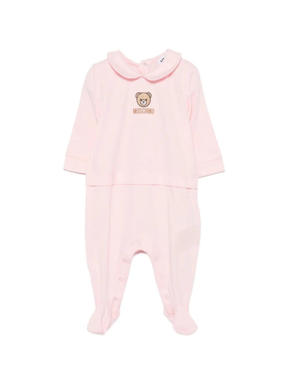Moschino Kids teddy embroidery romper - Rosa