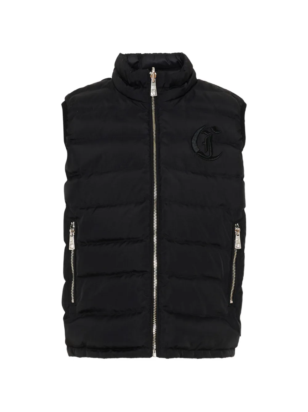 Just Cavalli Kids zip-up gilet - Schwarz