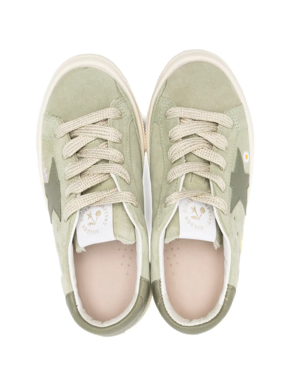Golden Goose Kids suede sneakers Groen