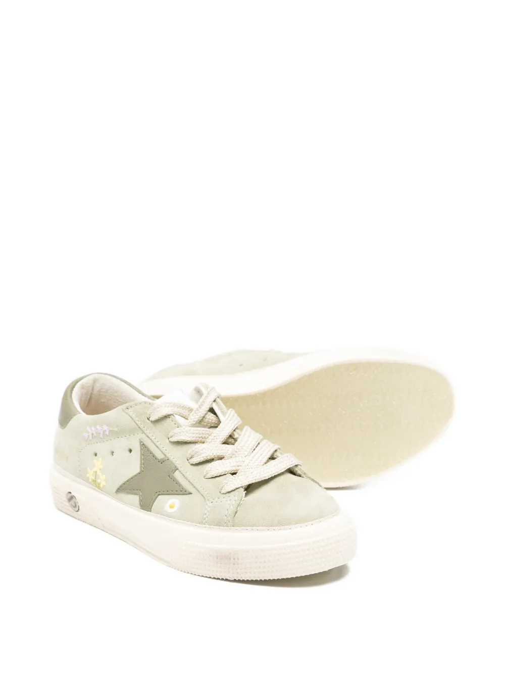 Golden Goose Kids suede sneakers Groen