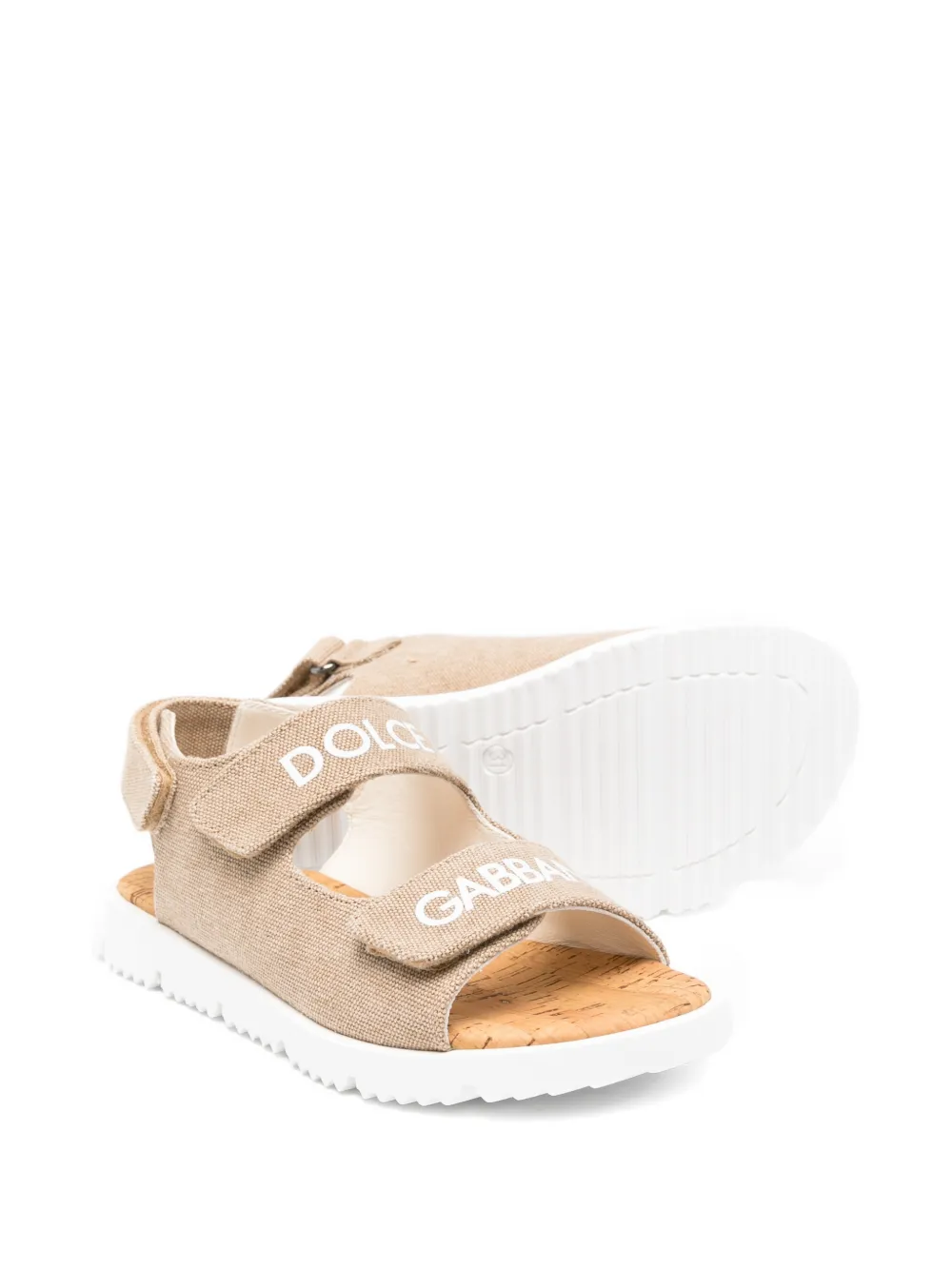 Dolce & Gabbana Kids Sandalen met logoprint Beige