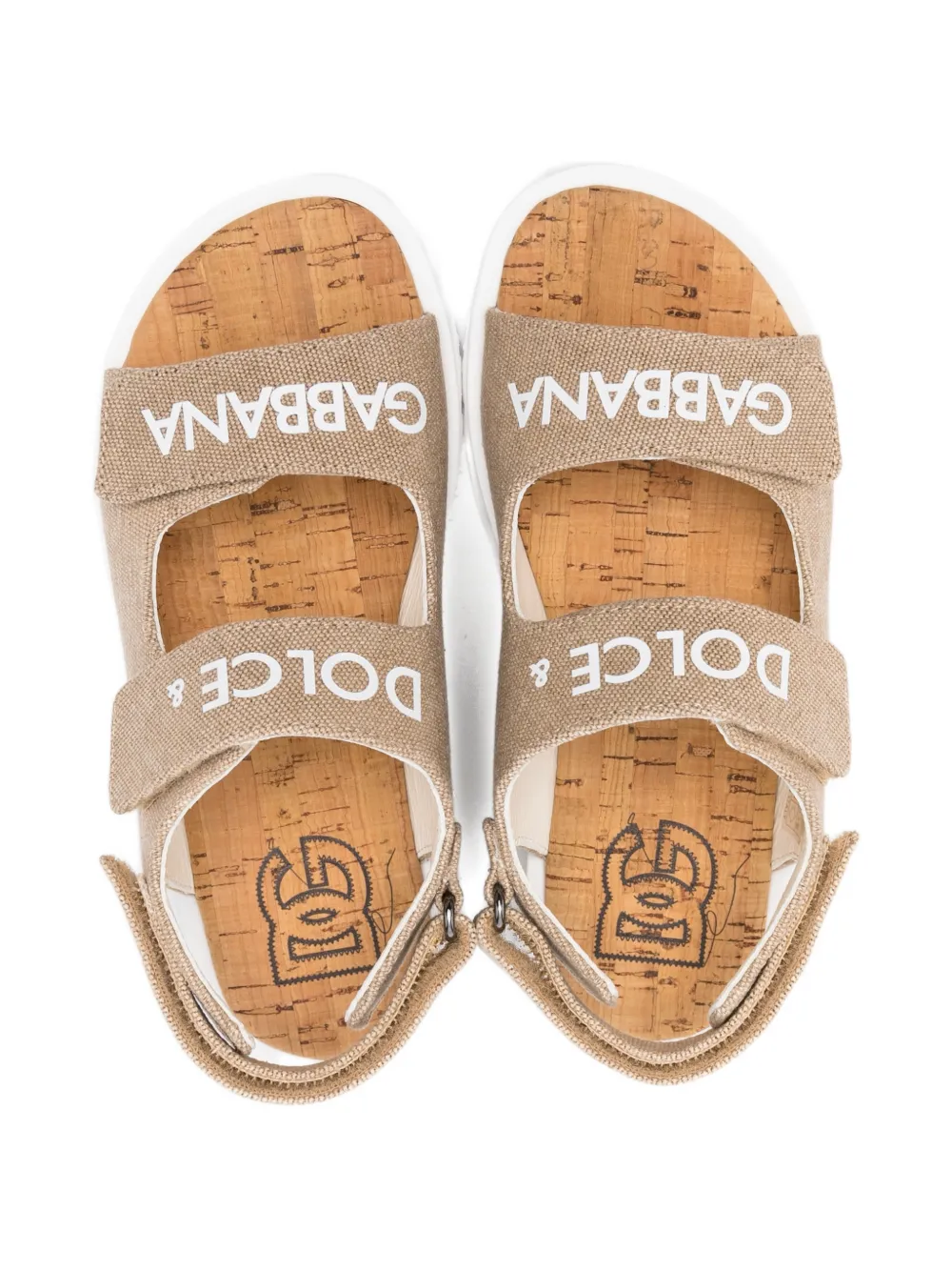 Dolce & Gabbana Kids Sandalen met logoprint Beige