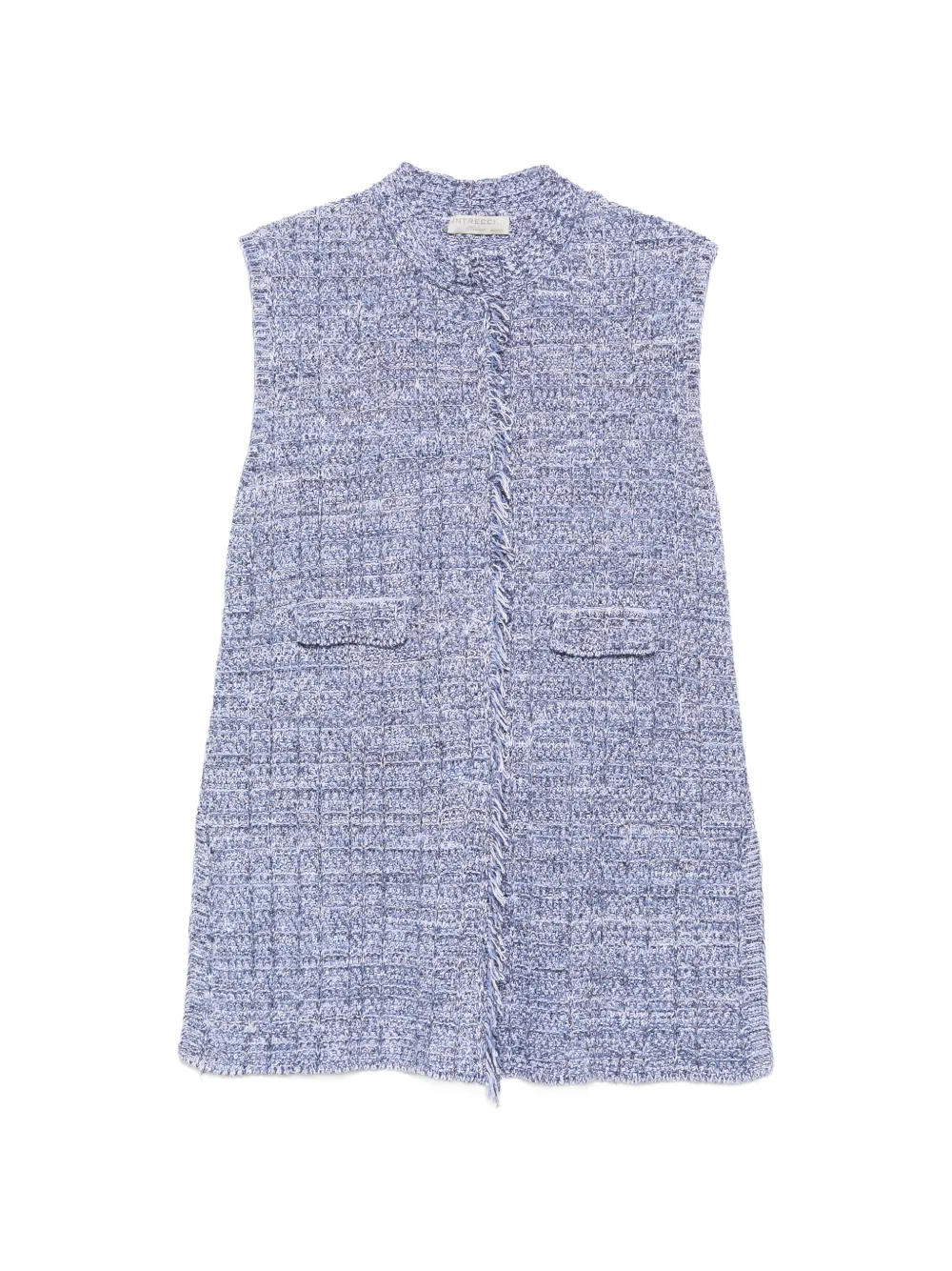 Intrecci fringe-detail pocket jacket - Blue