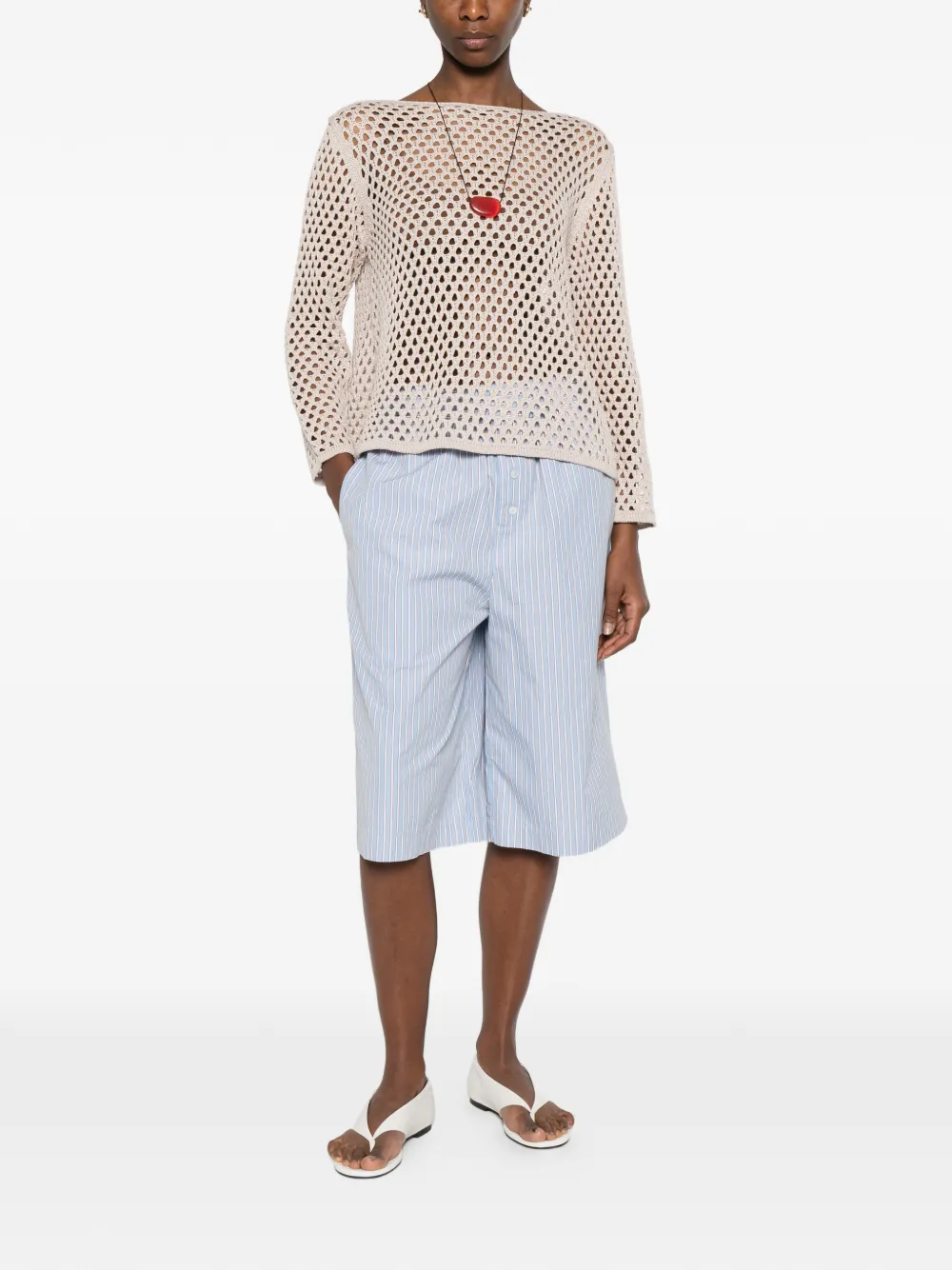  Intrecci Open-knit Sweater - Neutrals 