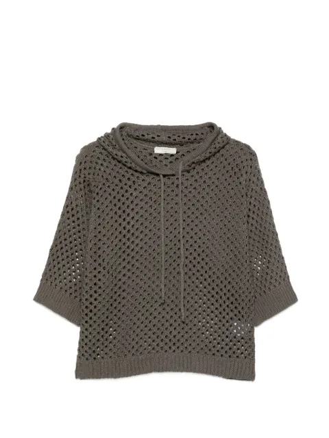 Intrecci ribbed-hem hoodie