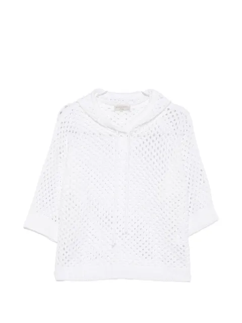 Intrecci crochet-construction hoodie