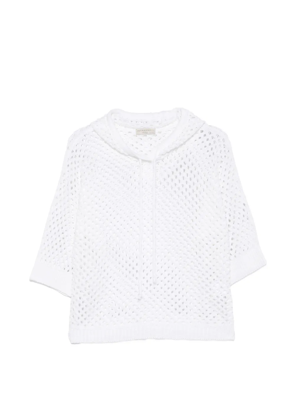 Intrecci crochet-construction hoodie - Weiß