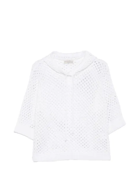 Intrecci crochet-construction hoodie